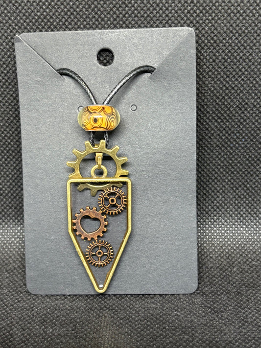 Timebound Relic Necklace – Resin Gear Pendant