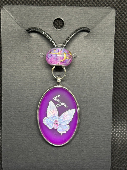 Wings of Whimsy Pendant – Resin Butterfly Charm